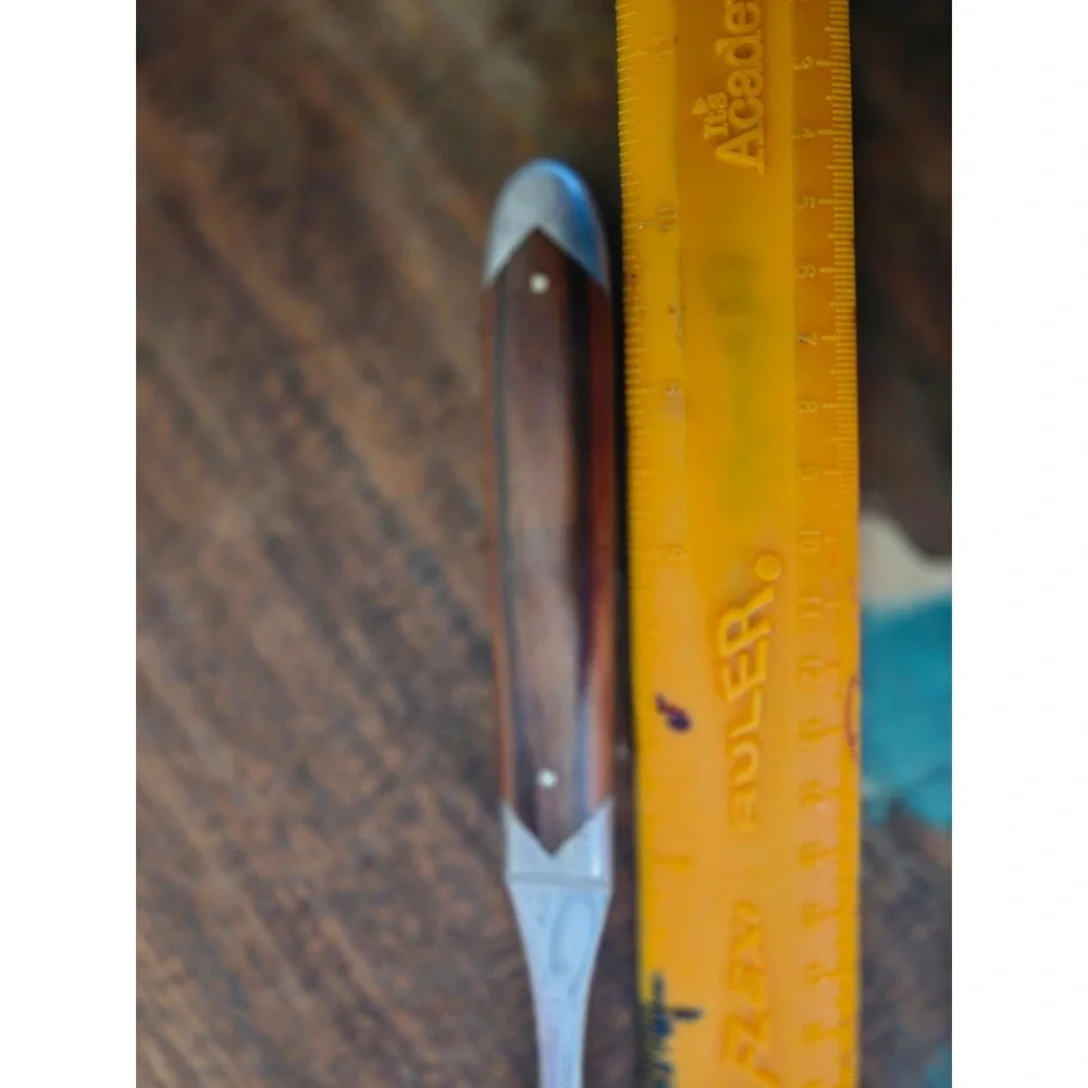 Queen Steel CF-41 Vintage Carving Fork Wood Handle Stainless Steel USA 10.75 in